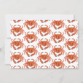 オレンジ色のカニ 海辺のオーシャンパターン ノートカード (正面)