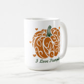 オレンジ色のカボチャと幸せなカボチャのスパイスシーズン コーヒーマグカップ (正面右)