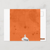 オレンジ色のカボチャと幽霊のハロウィンパーティー招待状 ポストカード (裏面)