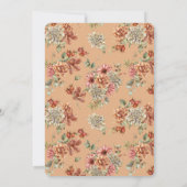 オレンジ色のカボチャと白のダリア 1歳の誕生日 招待状 (裏面)