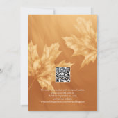 オレンジ色のカボチャと紅葉のアクセントが一つになったデザイン 招待状 (裏面)