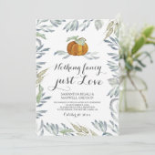 オレンジ色のカボチャのグリーン 飾り気のない愛 招待状 (スタンド正面)