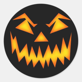 オレンジ色のカボチャのハロウィーンステッカー ラウンドシール