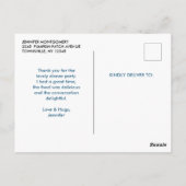 オレンジ色のカボチャのピンクと金ゴールドストライプありがとう ポストカード (裏面)