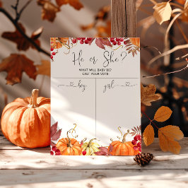 オレンジ色のカボチャの性別が男の子または女の子のグラフを明らかにする ポスター