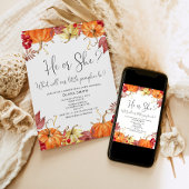 オレンジ色のカボチャの秋のジェンダー・リベール 招待状