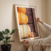 オレンジ色のカボチャの秋スタック写真コージーなウォールアート ポスター