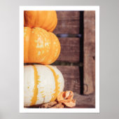 オレンジ色のカボチャの秋スタック写真コージーなウォールアート ポスター (正面)