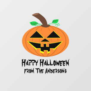 オレンジ色のカボチャの窓が引っ掛かる ウィンドウサイン