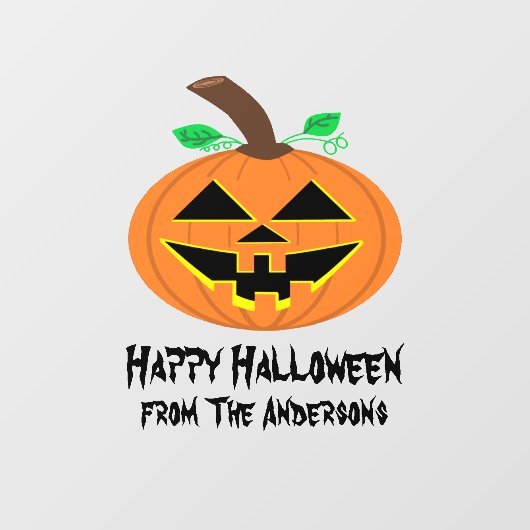 オレンジ色のカボチャの窓が引っ掛かる ウィンドウサイン (シート)