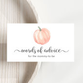 オレンジ色のカボチャの言葉アドバイスの赤ちゃんシャワー エンクロージャーカード