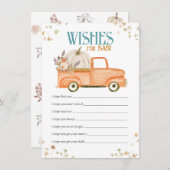 オレンジ色のカボチャの願いベビー、赤ちゃんシャワーの願い ノートカード (正面/裏面)