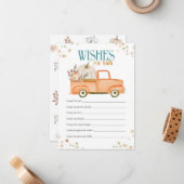 オレンジ色のカボチャの願いベビー、赤ちゃんシャワーの願い ノートカード (正面/裏面インサイチュ)