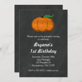 オレンジ色のカボチャの黒板 ハロウィンの招待状 招待状 (正面/裏面)