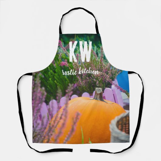 オレンジ色のカボチャを使用したガーデンはまだ生活 エプロン (正面)