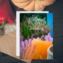 オレンジ色のカボチャを使用したガーデンはまだ生活 カード