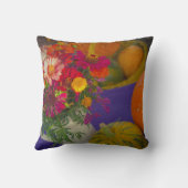 オレンジ色のカボチャを使用したガーデンはまだ生活 クッション (裏面)