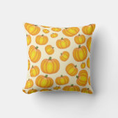 オレンジ色のカボチャ模様 クッション (正面)