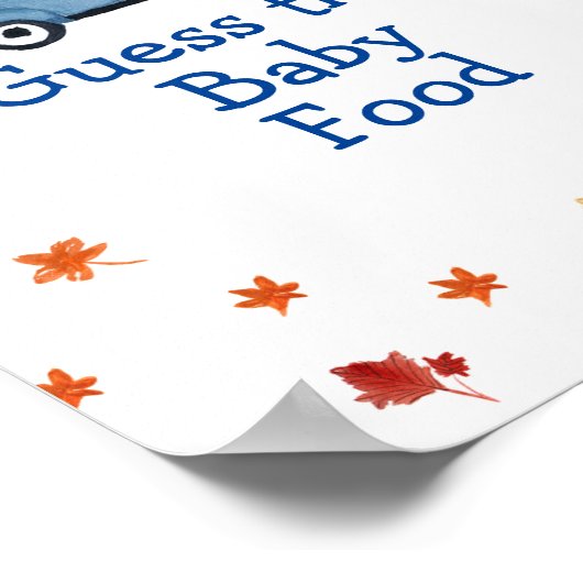 オレンジ色のカボチャ青いトラックは、ベビー食品の看板を推測 ポスター (角)