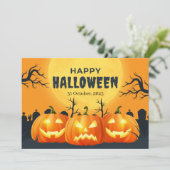 オレンジ色のカボチャ ハロウィン シーズンカード (スタンド正面)