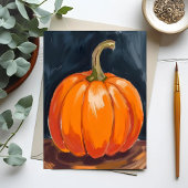 オレンジ色のカボチャ ハロウィン 感謝祭 シーズンポストカード