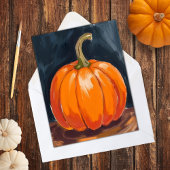オレンジ色のカボチャ ハロウィン 感謝祭 シーズンポストカード