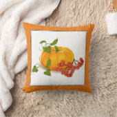 オレンジ色のカボチャ、果実、葉秋感謝祭 クッション (ブランケット)