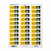 オレンジ色のカボチャ、果物とガラス製品 黄色 感謝祭 ラベル (フルシート)