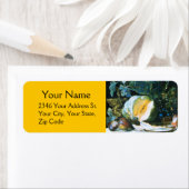 オレンジ色のカボチャ、果物、ガラス製品 黄色 感謝祭 ラベル (インサイチュ)