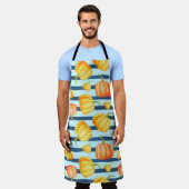 オレンジ色のカボチャ：水ストライプの色のデコ。 エプロン (着用した状態)