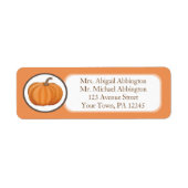 オレンジ色のカボチャ 返送先ラベル ラベル (正面)