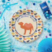 オレンジ色のカメルバースデーパーティパーソナライズされたー ペーパープレート (パーティー)