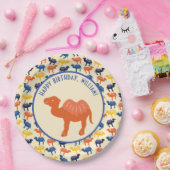 オレンジ色のカメルバースデーパーティパーソナライズされたー ペーパープレート (パーティー)