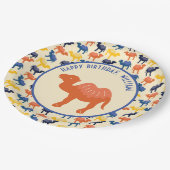 オレンジ色のカメルバースデーパーティパーソナライズされたー ペーパープレート (アングル)