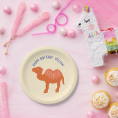 オレンジ色のカメルバースデーパーティパーソナライズされたー ペーパープレート (パーティー)