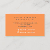 オレンジ色のカラーブラッシュストロークあなたのロゴをアップロード 名刺 (裏面)