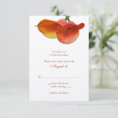 オレンジ色のカラー リリー 結婚式 返信カード (スタンド正面)