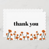 オレンジ色のカリフォルニアポピー 花の感謝カード (正面/裏面)