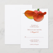 オレンジ色のカンナリリーの結婚式返信カード 出欠カード (正面/裏面)