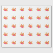 オレンジ色のガニ ラッピングペーパー (フラット)