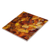 オレンジ色のガラスの結晶、黄色とオレンジ タイル (側面)