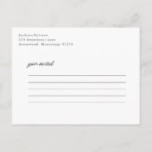 オレンジ色のガーベラのマーセジャーのSave the Date 案内ポストカード (裏面)