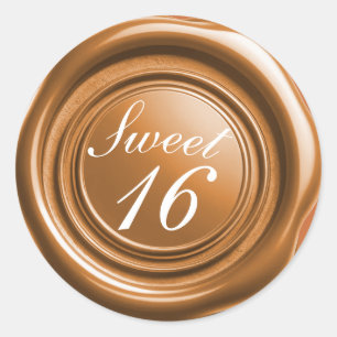 オレンジ色のキャンドルワックスシールドリップスウィート16 結婚's ラウンドシール