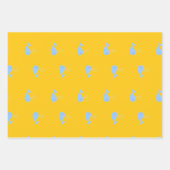 オレンジ色のキュートなシロザメ ラッピングペーパーシート (正面2)