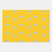 オレンジ色のキュートなシロザメ ラッピングペーパーシート (正面)