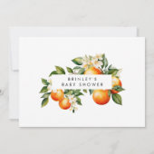 オレンジ色のキュートなベイビーシャワー招待状 リトルキューティーオレンジ 招待状 (裏面)