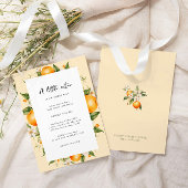 オレンジ色のキュートなベイビーシャワー 招待状