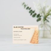 オレンジ色のキーボードIT 名刺 (スタンド正面)