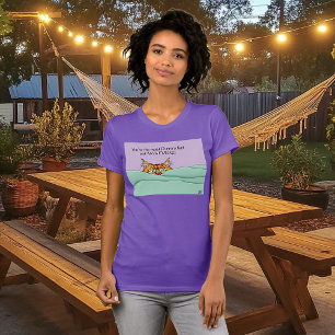 オレンジ色のギザギザ紫のキュートな猫のお母さん 母の日 Tシャツ