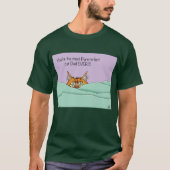 オレンジ色のギザギザ紫のキュートな猫パパ 父の日 Tシャツ (正面)